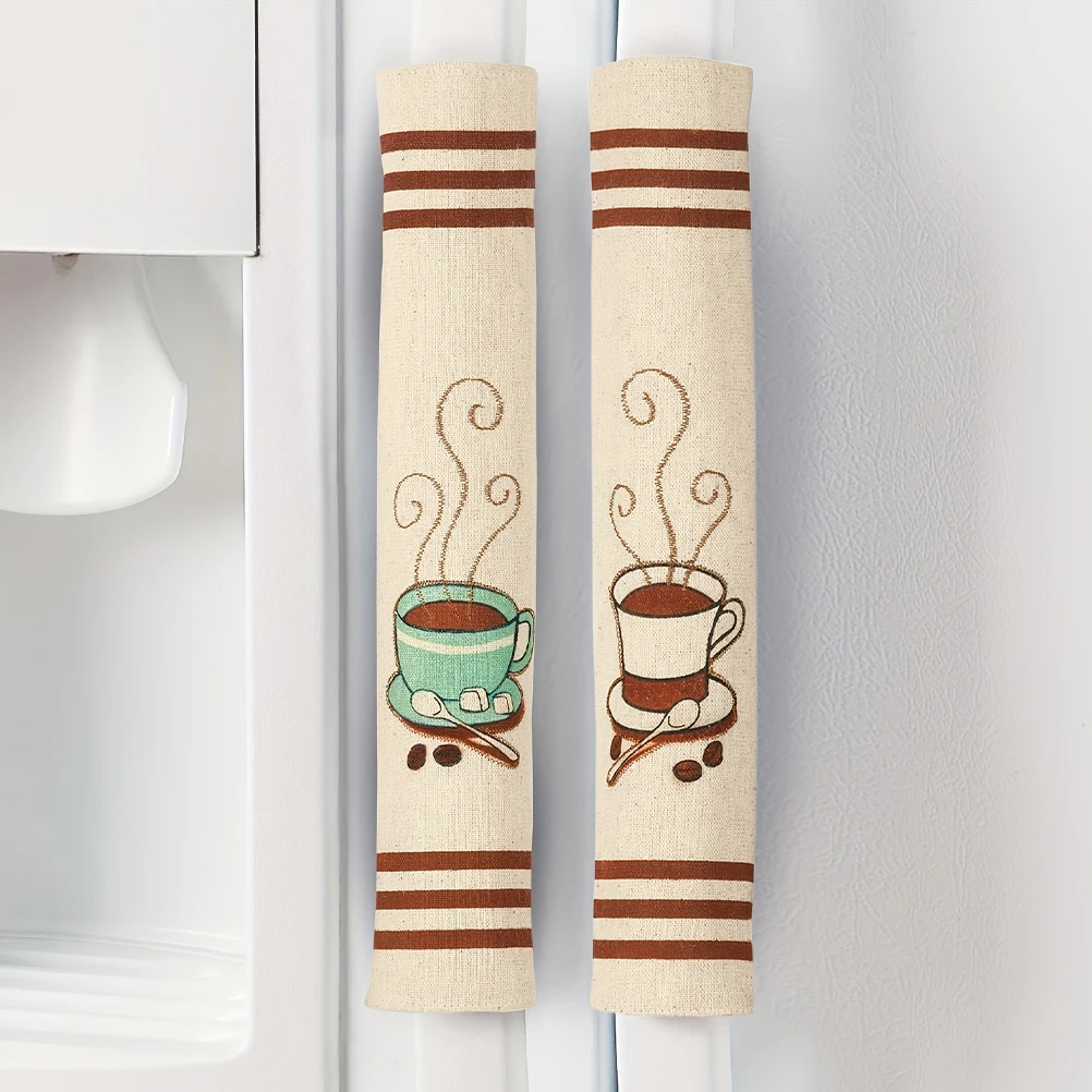 3pcs Refrigerator Handle Covers For Kitchen Fridge Freezer Microwave Oven Appliance Door Protector Stain Resistant