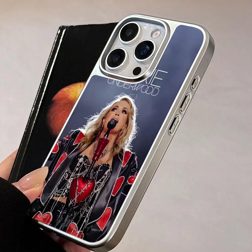 

Чехол для телефона Carrie Underwood для iPhone 17 16 15 14 13 12 11 Air Pro Max Plus, серебристый, с цветным покрытием, красивый дизайн