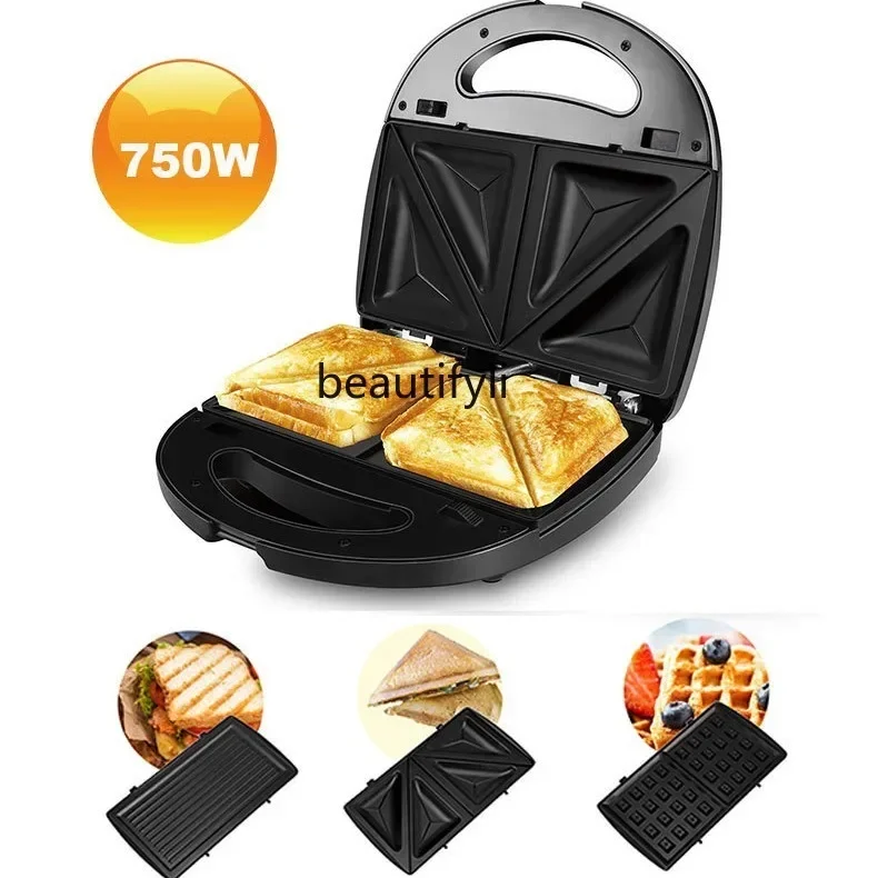 

smt61 3-In-1 Household Sandwich Toaster Waffle Maker Multifunctional Breakfast Maker Light Food Maker