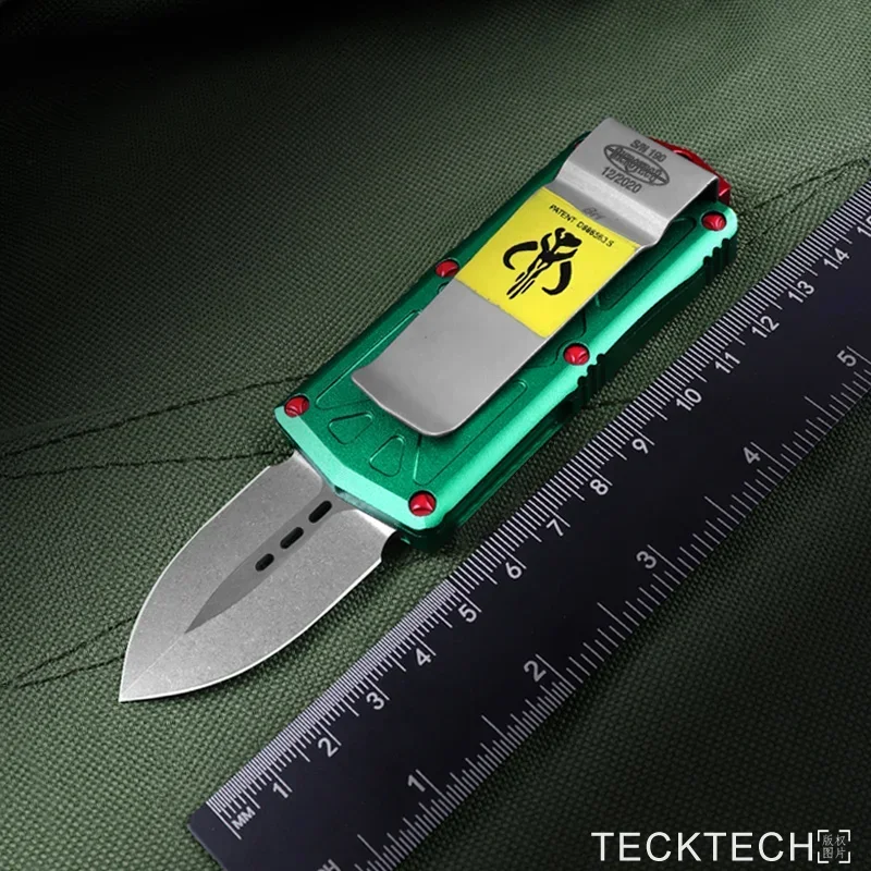 

Exocet Bounty Hunter Series Mini MICRO TECK TECH Knife D2 Stonewashed Blade CNC T6 Aluminum Handle EDC Tactical Pocketknife