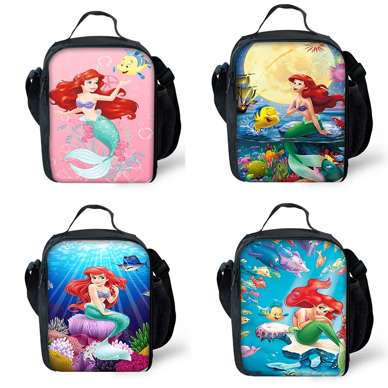 Kind Geïsoleerde Schattige Prinses Ariel Grote Capaciteit Tas Voor Jongen En Meisje Student Outdoor Picknick Hervat Thermische Koeler Lunchbox