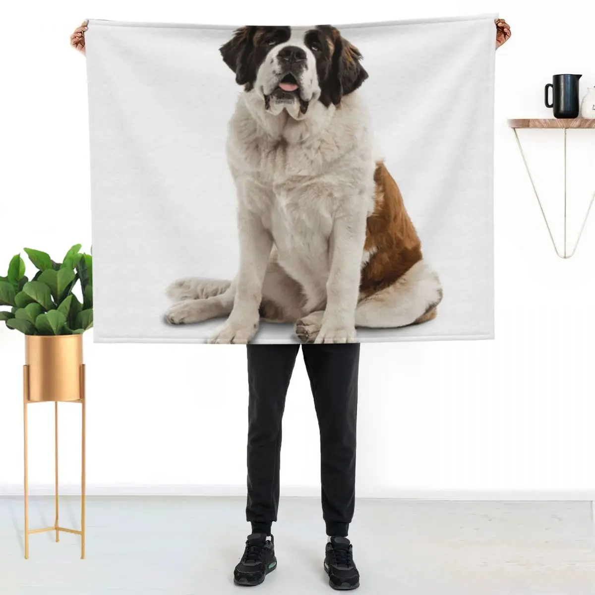 A Patient St. Bernard Throw Blanket sofa bed Plaid Travel Plaid on the sofa for babies Baby Blankets