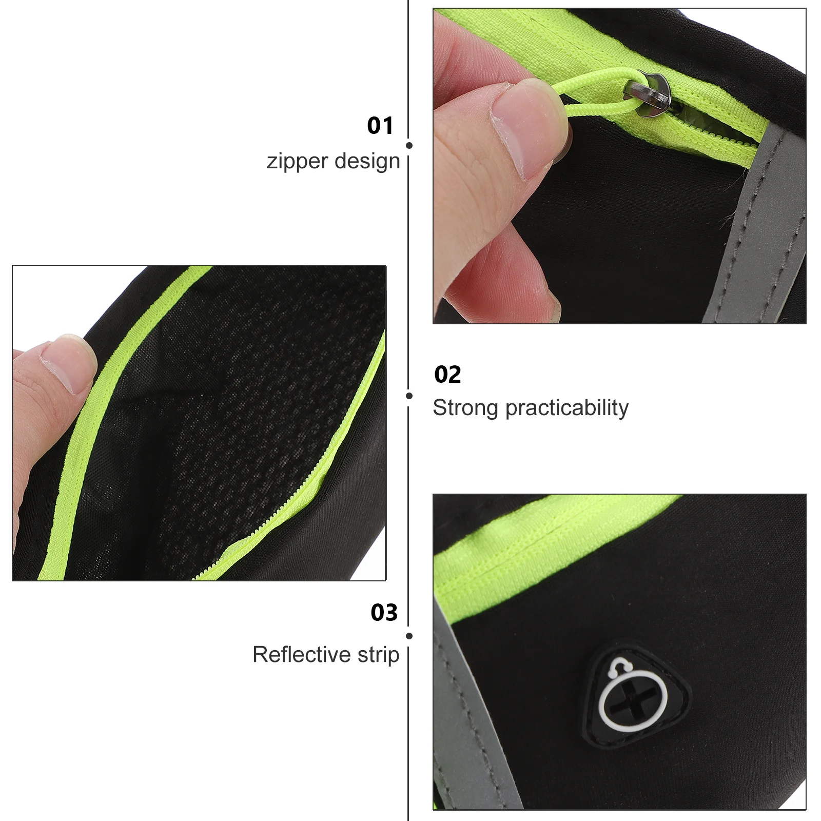 

1Pcs Waterproof Waist Bag for Men Women Running Waist Pouch with Headphone Jack Adjustable Belt Reflective Safety Strip Sports