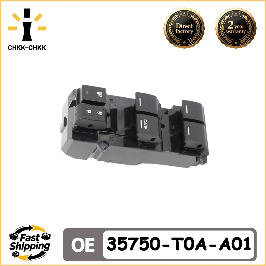 LHD Left Side Master Control Window Switch 35750-T0A-A01 35750-T0A-H01 for 2012-2017 Honda Civic 2012-2015 Honda CR-V 26Pin