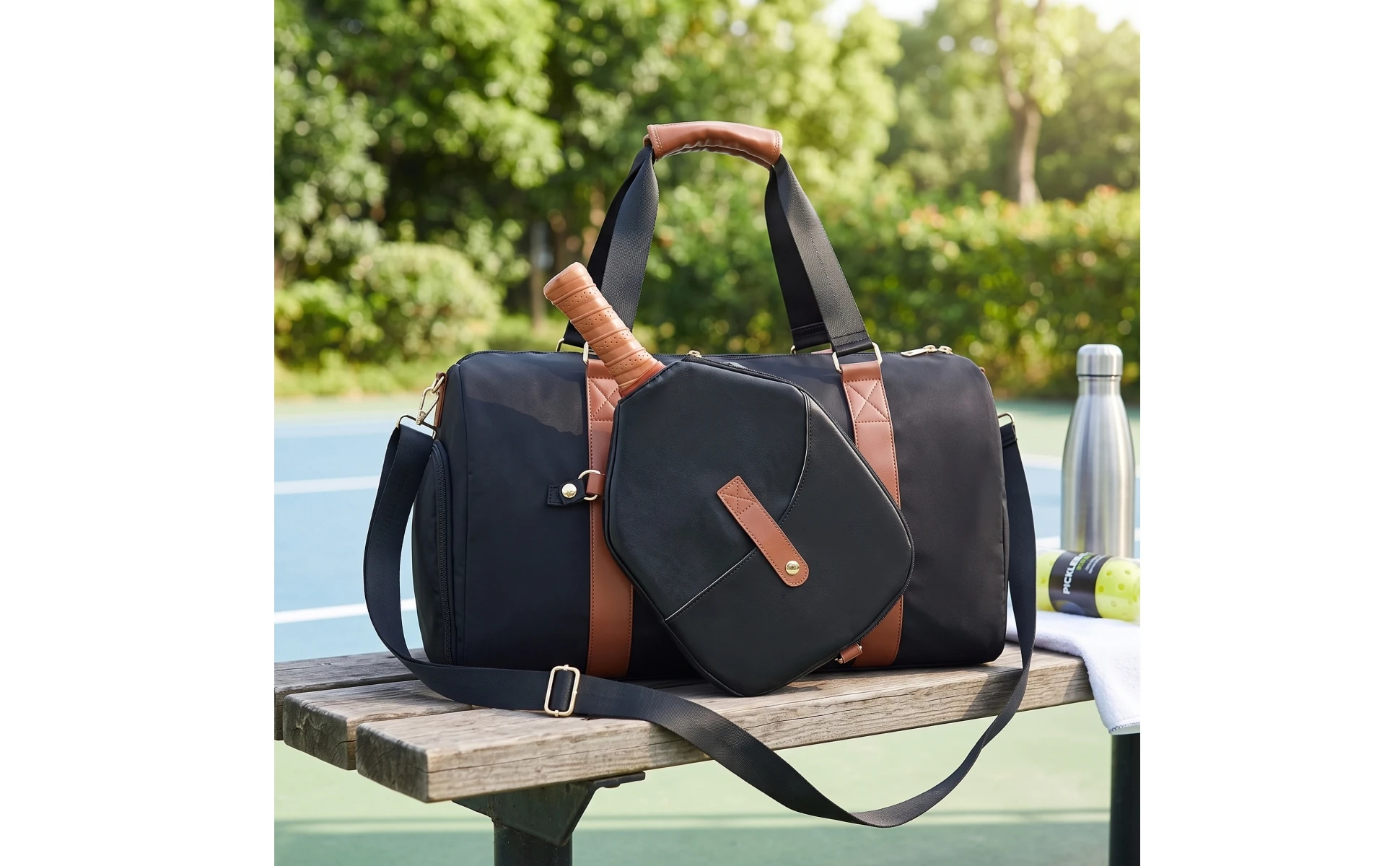 Pickleball Bag with Paddle Cover Spacious Pickleball Duffel Bag Detachable Adjustable for Tennis Players