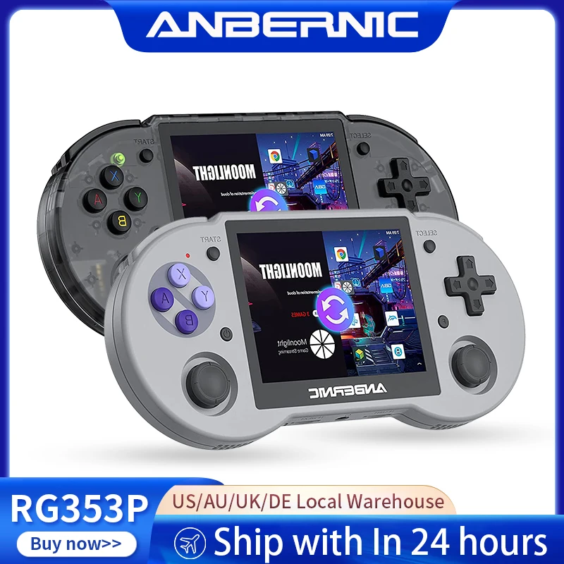 Anbernic RG353P Retro Handheld Video Game Console 3.5-inch IPS Screen Dual OS System RK3566 Bluetooth HD 5G Wifi Games Player