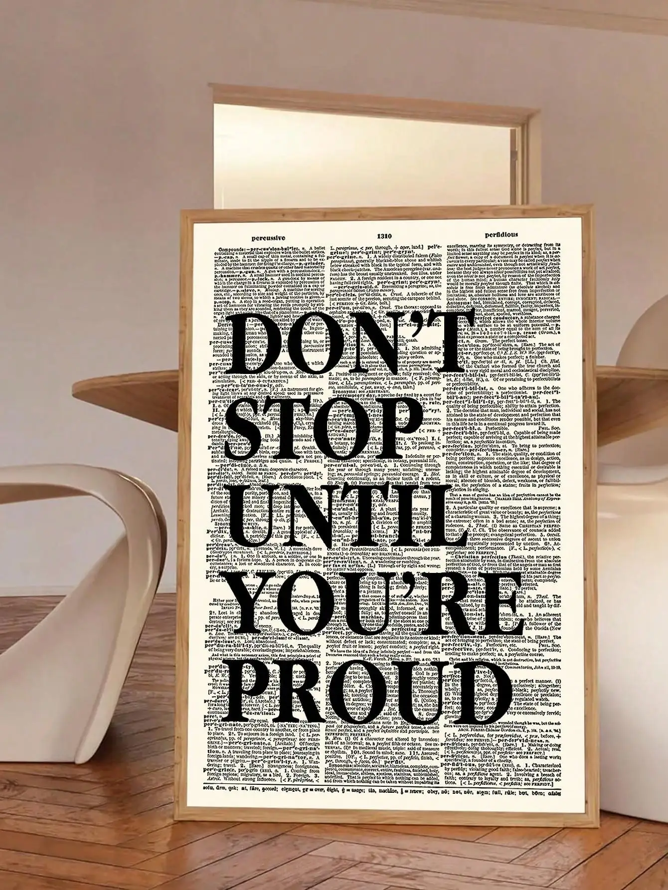 Retro ’Don't Stop Until You're Proud' Inspirational Text Canvas Prints Quotation Wall Art Posters for Bedroom Living Room Decor