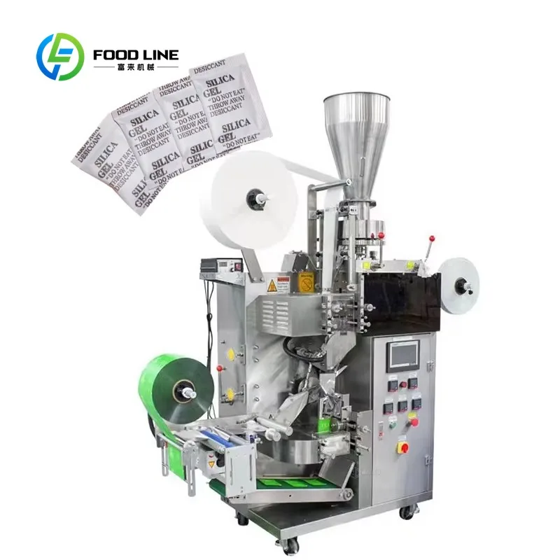 Customized Automatic Tea Bag Pouch Wrapping Filling Sealing Packaging Machine Food Grade Plastic Materials PLC Controlled