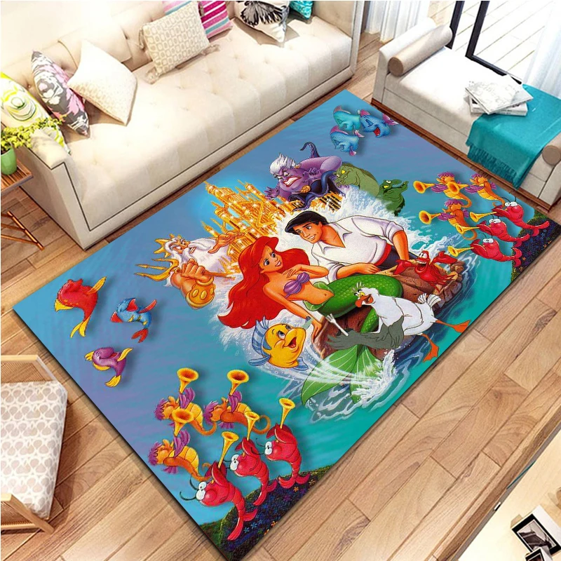 Disney The Little Mermaid 3D tappeti per grandi aree tappeto per la casa soggiorno camera da letto divano zerbino decorazione antiscivolo tappetini