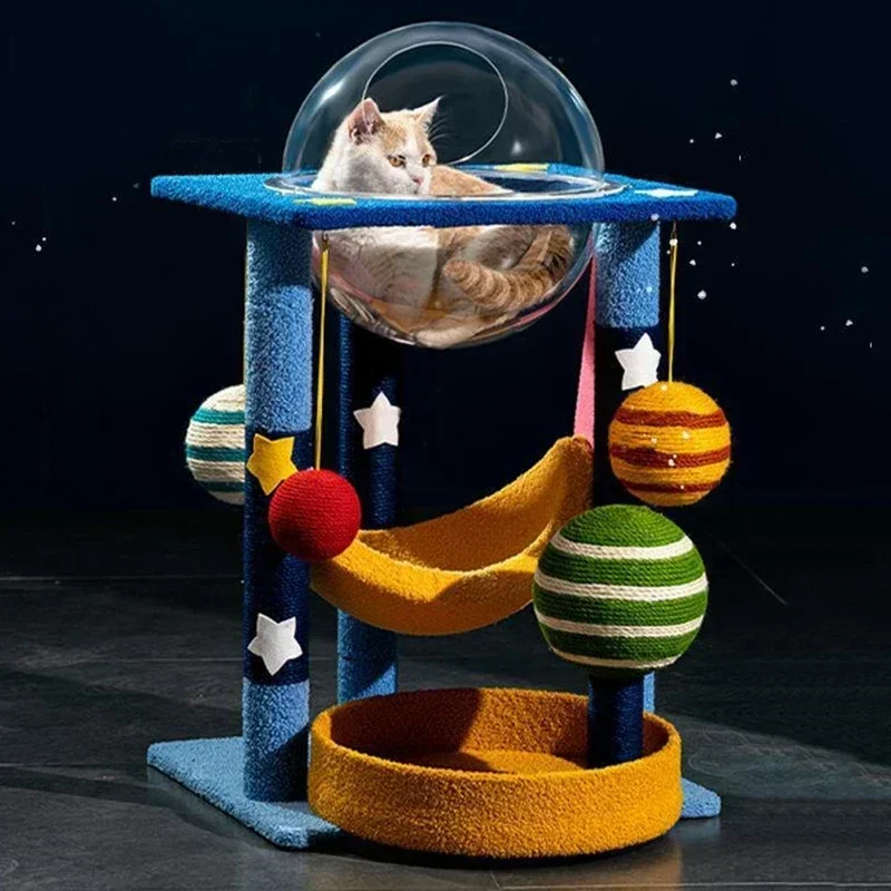 

Large Cat Tree Tower Starry Sky Cat Climbing Tree Post Tower for Cats Christmas Tree Cat Toy Scratcher Scratching Post