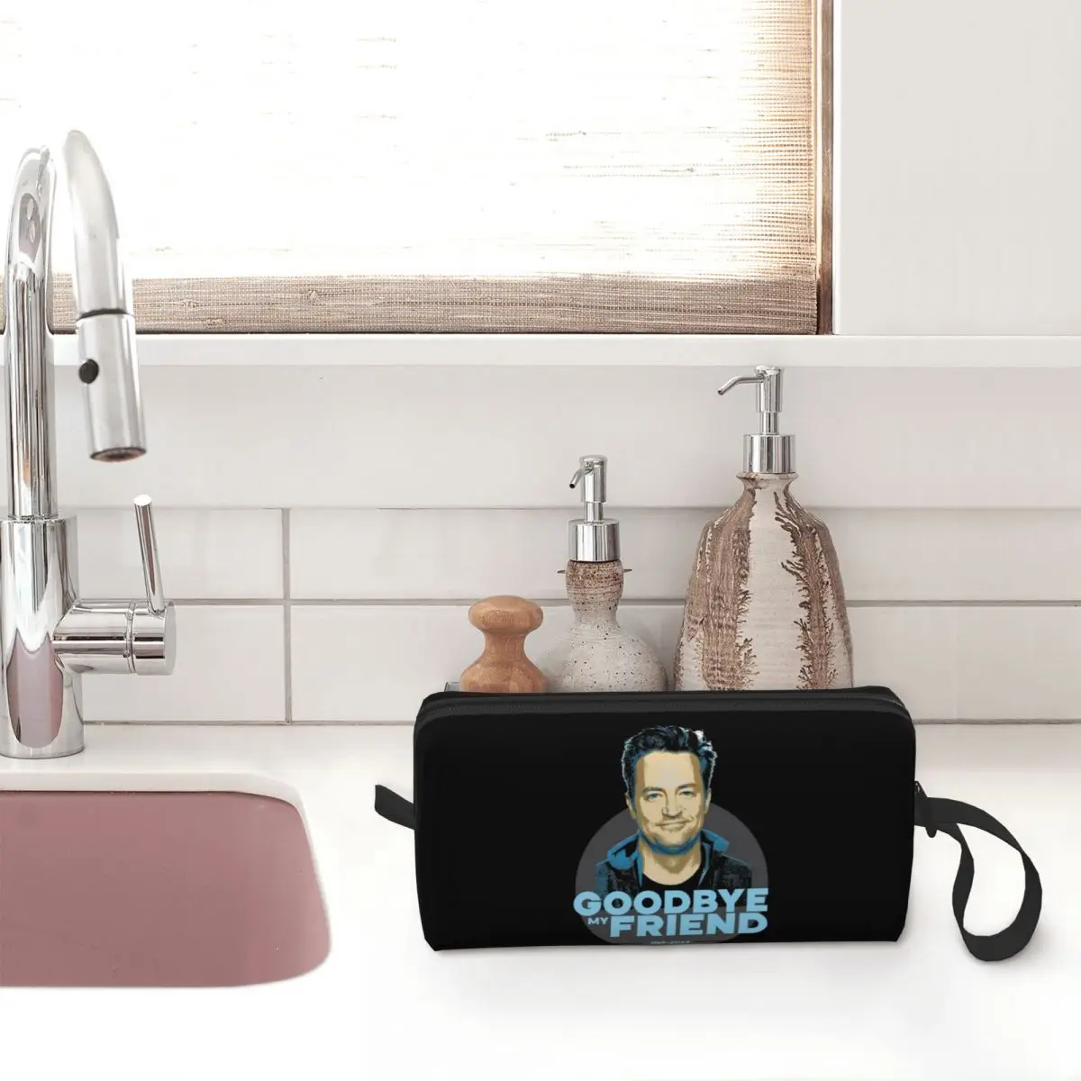 Goodbye My Friend Matthew Perry Cosmetic Bag Women Makeup Bags Travel Water Resistant Toiletry Bag Organizer Storage Bag