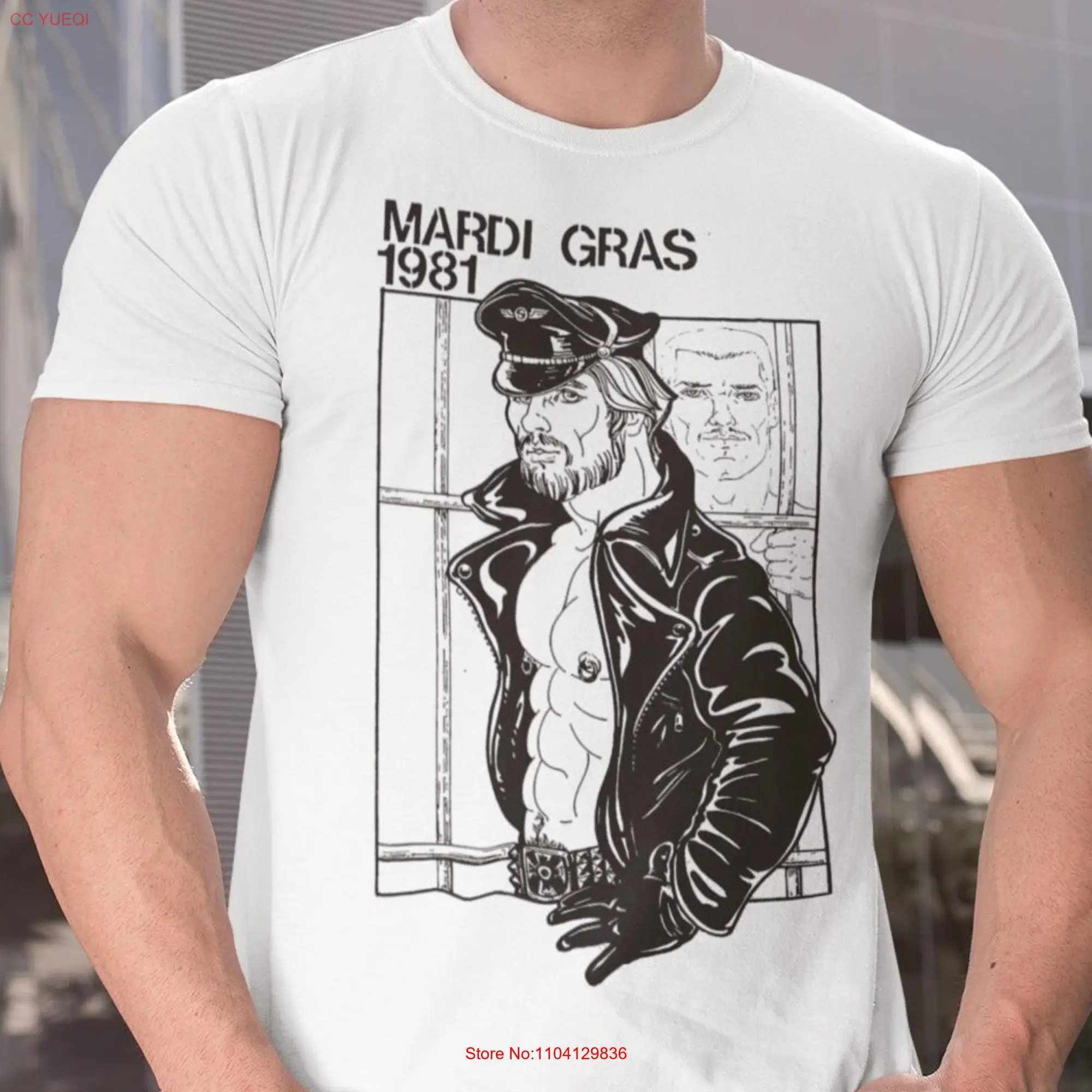 Mardi Gras 1981 Vintage Gay T Shirt Leather Daddy Bar Pride Retro  long or short sleeves