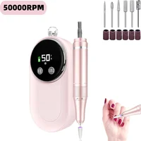 Taladro de uñas profesional de 50000RPM, Kit de uñas eléctrico inalámbrico recargable con brocas, manicura y pedicura portátil para Gel acrílico