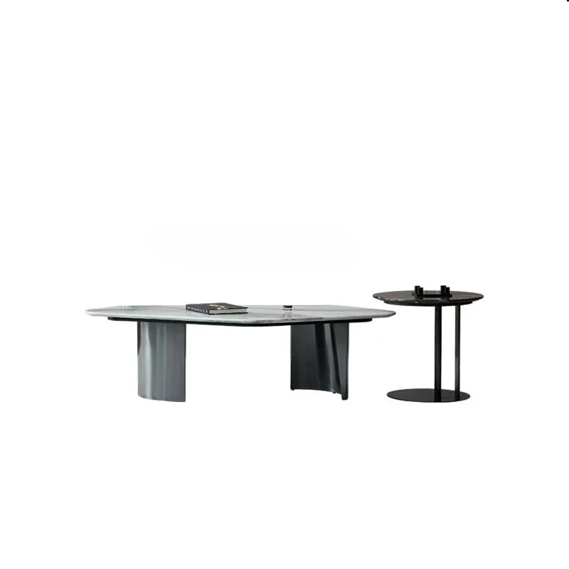 

Italian Minimalist Special-Shaped Marble Designer Model High-Grade Irregular Shape Tea Table Combination
