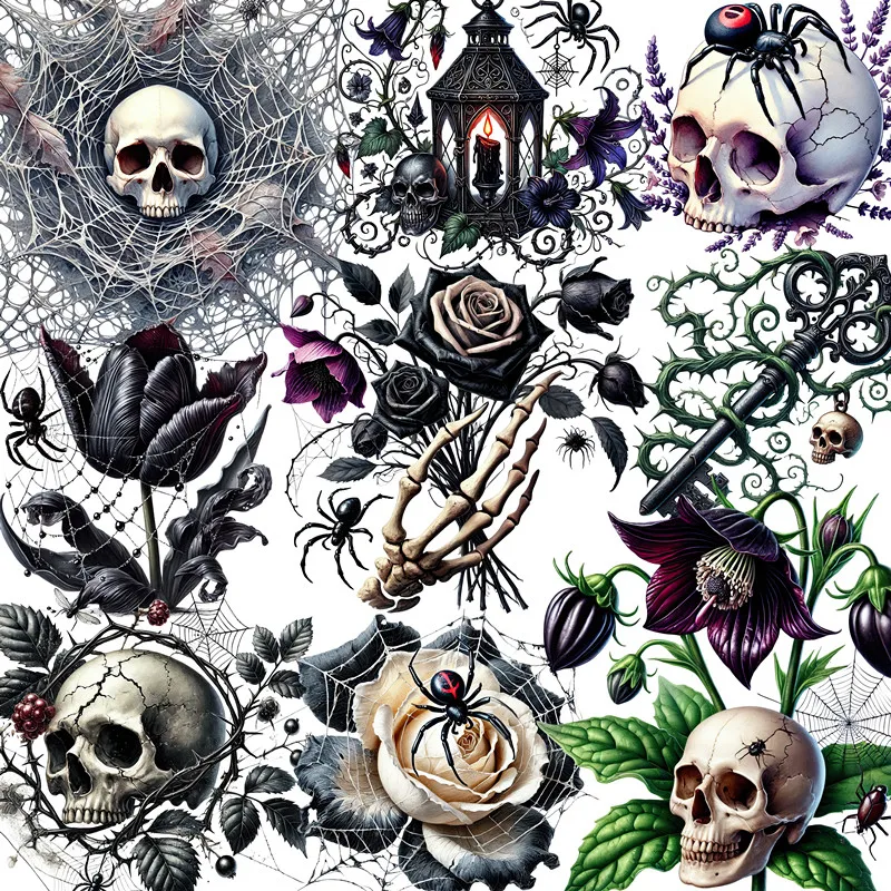 Skeleton Spider Web Stickers Crafts And Scrapbooking stickers kids toys book Decorative sticker DIY Stationery