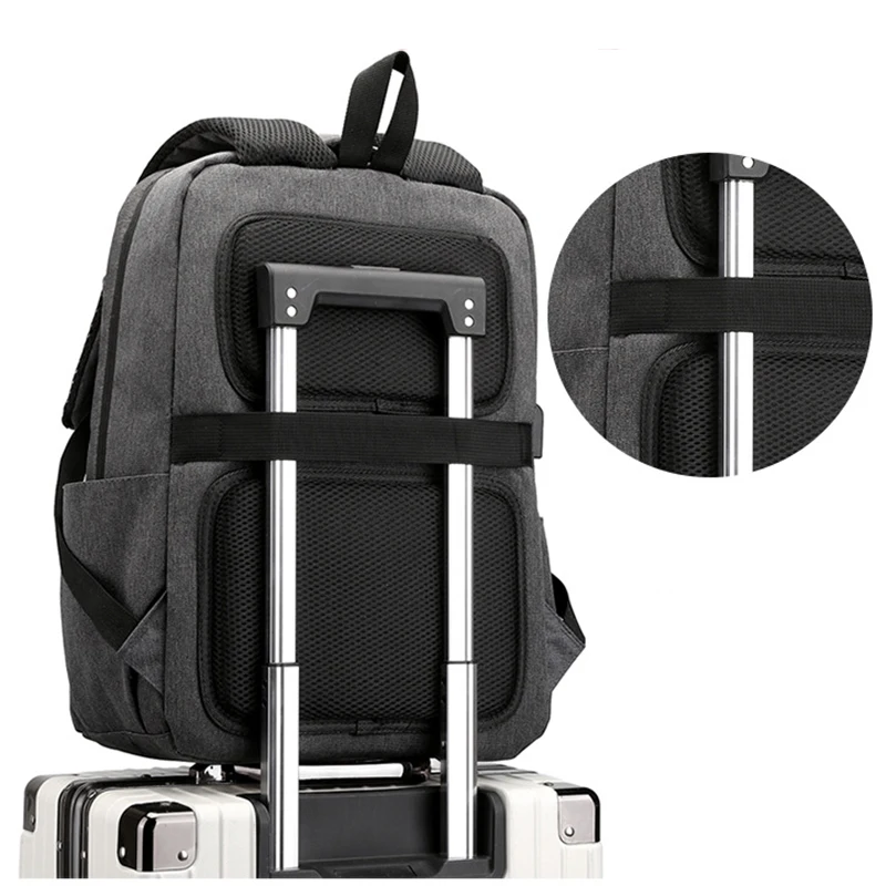 Mochila de negocios para hombre, bolsa de nailon de gran capacidad con carga Usb de 2023 pulgadas, 15,6