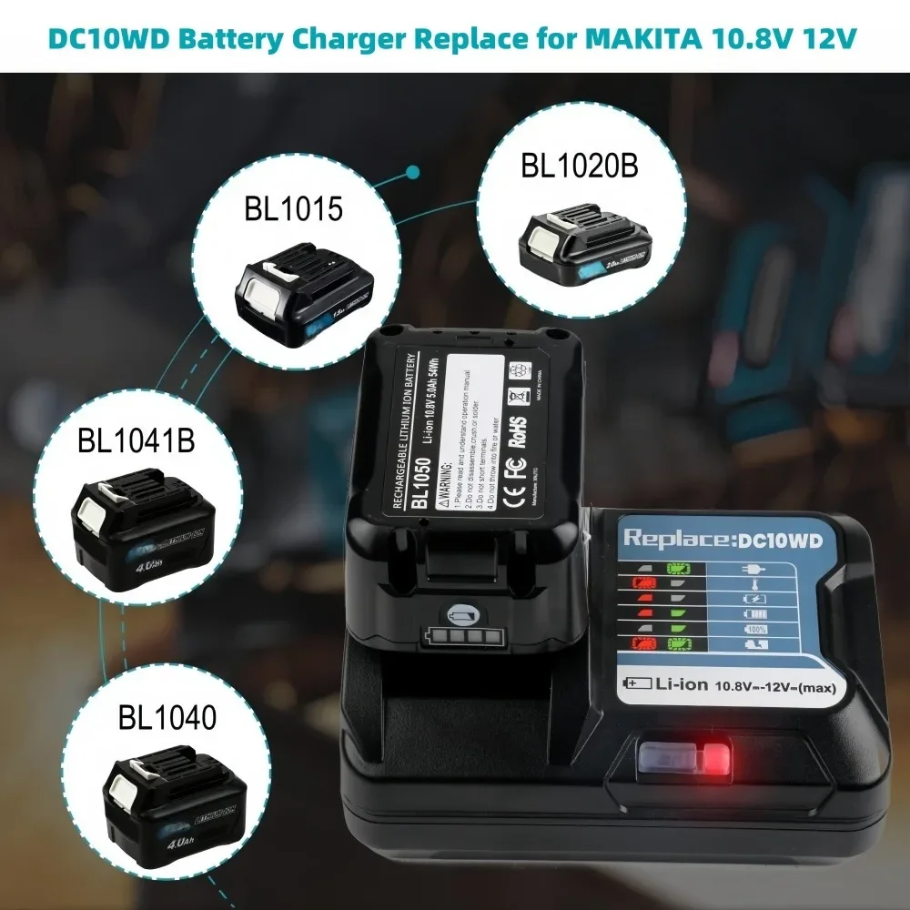 

10.8V/12V 4A/6A Rechargeable Replace Li-Ion Battery for Makita CXT 6.0Ah Slide Style BL1040 BL1040B BL1015 BL1020B BL1020 BL1016