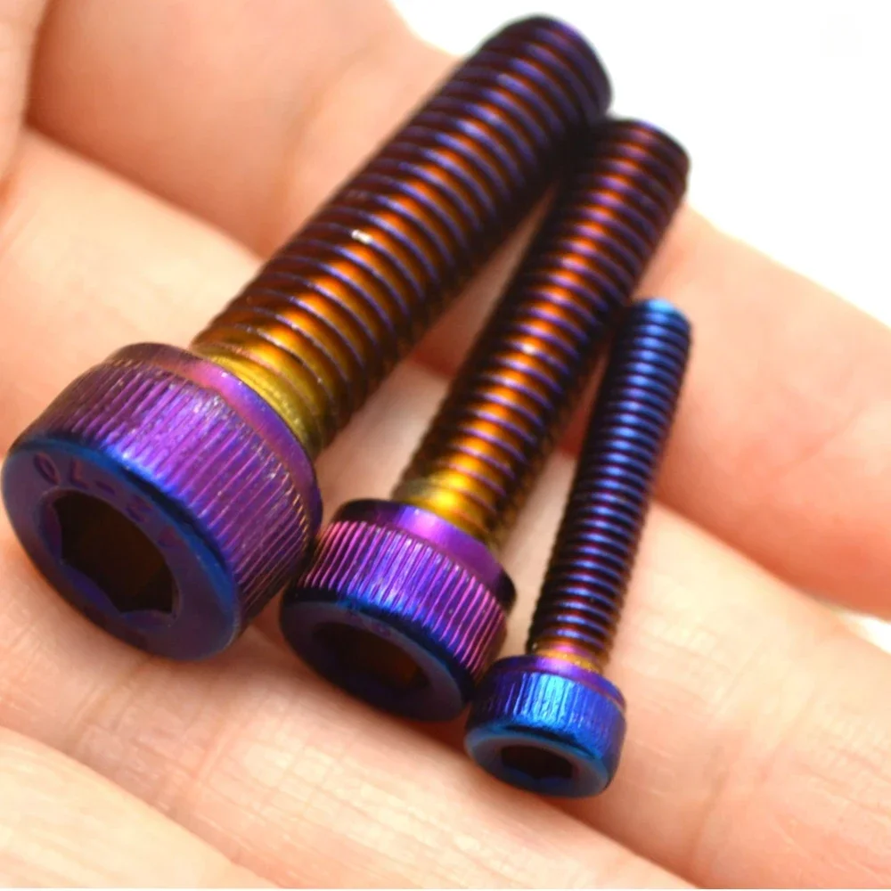 Imagen 6: M4 M5 M6 M8 m10 Acero inoxidable chapado en titanio con tornillo azul quemado color dorado tornillos de cabeza de brida hexagonal