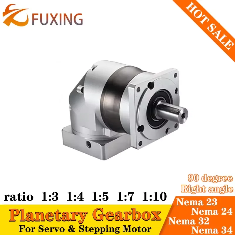 PZF85A Right Angle Precision Planetary Gearbox 90 Degree Gear Reducer For Nema 34 Stepping Motor or 400w 750w Servo Motor