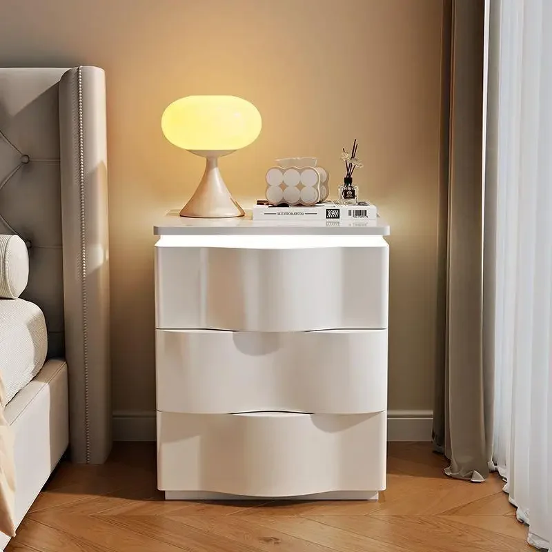 Solid wood modern bedside table simple bedside table household bedroom explosion small light luxury advanced storage