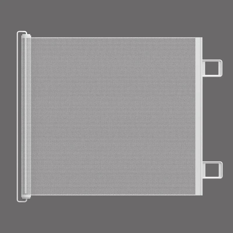 Safety Fence for Indoor Stairs Dog Barrier Pet Enclosure-No-Drill Black White Retractable Easy-Install Pet Gate Fence Protection