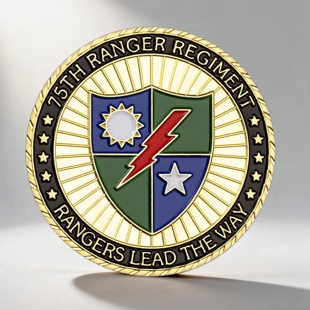 United States Army Souvenir Coin 75th Rangers Lead The Way Gold Plated Collectibles Coin Home Decoration