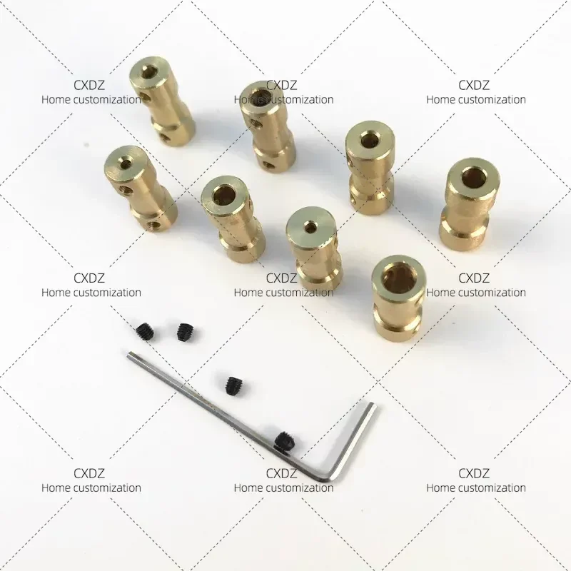 10pcs Brass Small Coupling Connecting Rod Reducer Transmission Parts Motor Model Shaft Extension Connector Metal