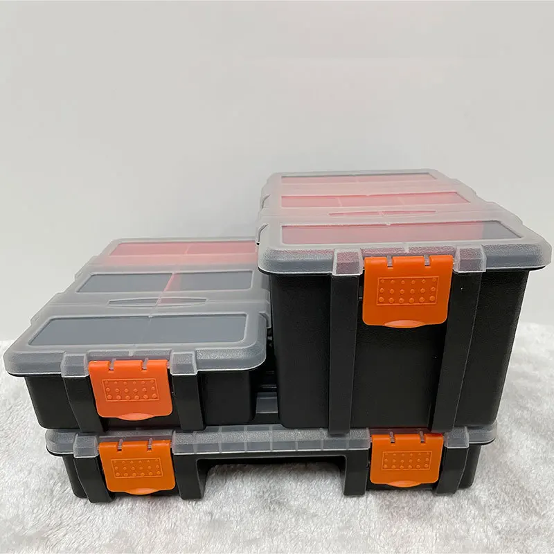 

Parts Storage Box Plastic Handheld Double Sided Transparent Screw Component Box Compartmentalized Tool Box Compartment Case