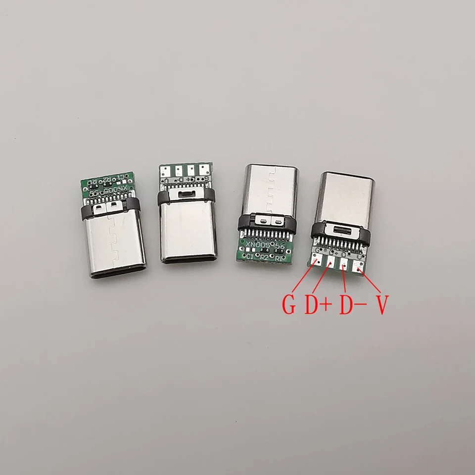 10 piezas de enchufe macho USB tipo C / Micro USB de 5 pines, conectores de ensamblaje para cable de carga y datos, reparación de bricolaje, adaptador de soldadura USB 2
