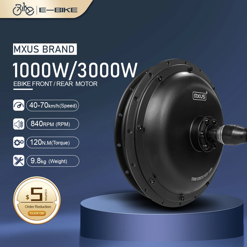 Motore del mozzo Ebike MXUS 72V 3000W 48 v1000w motore del mozzo Gearless senza spazzole per Kit di conversione bici elettrica