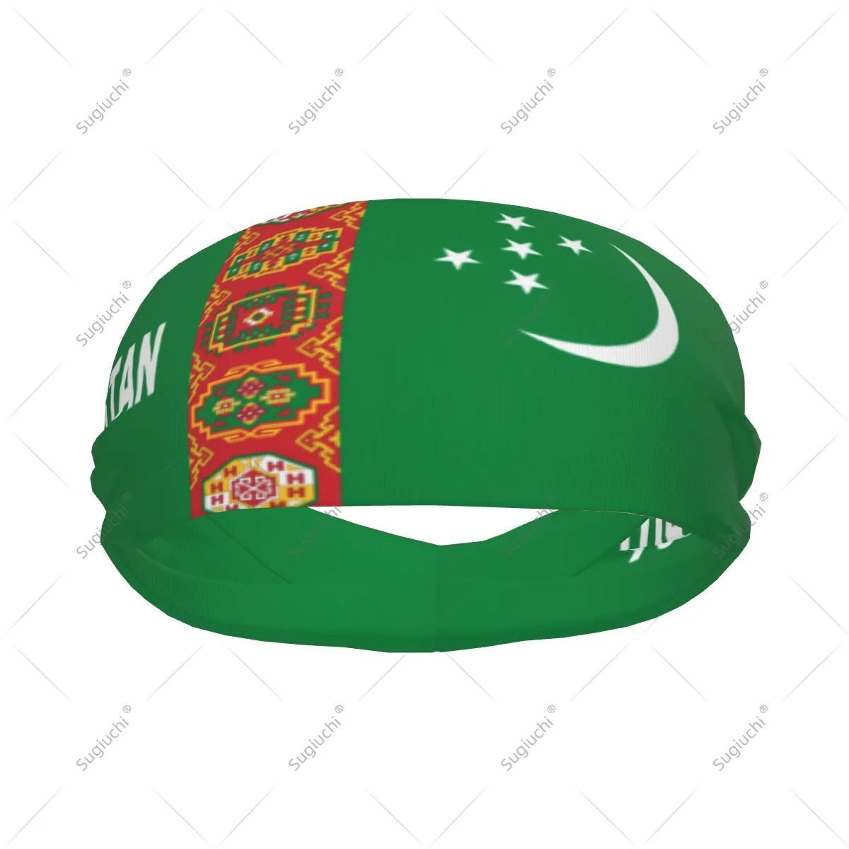 Men Women Turkmenistan Flag Elastic Wide Headbands For Yoga Fitness Tennis Running Gym Sports