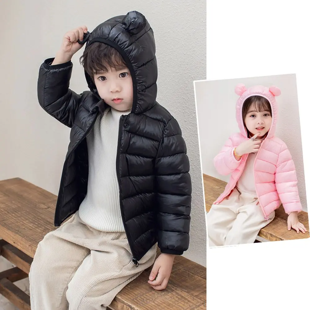 

High Quality Lightweight Hooded Down Jackets Warm Casual Kids Autumn Winter Outerwear Baby Coat for Boys and Girls