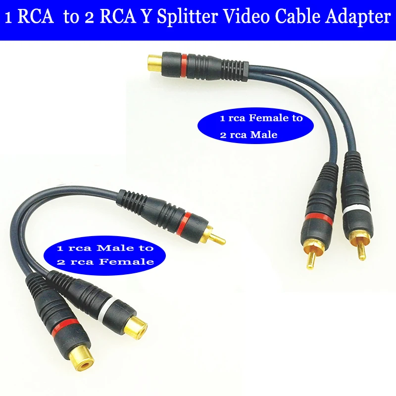 2 RCA Male To 1 RCA Female OFC Audio Splitter Cable Audio Converter Adapter Distributor Cord Wire Line for Car Audio
