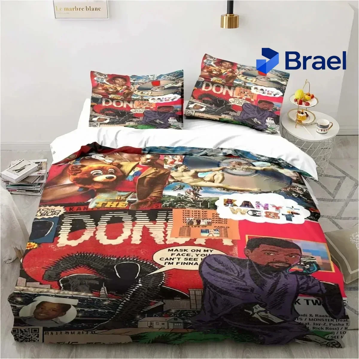 Exquisite Rapper Kanye West Bedding Set Duvet Cover Bed Set Quilt Cover Pillowcase Comforter King Queen Size Boys Adult Bedding