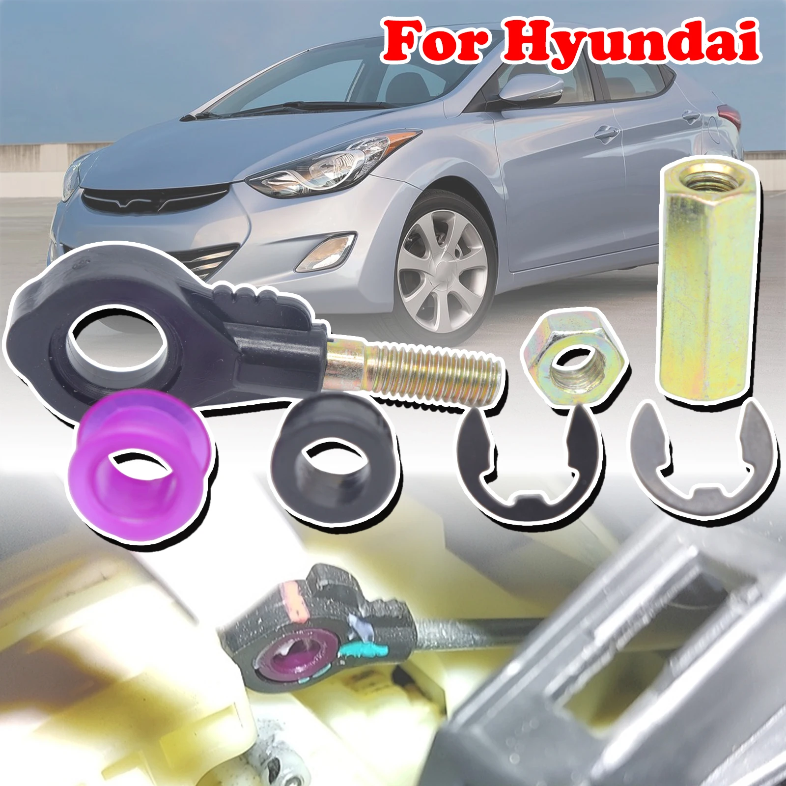 For Accent Elantra Tucson Santa FE Kona AT Gear Shift Cable Eyelet Linkage Control Bushing Shifter Lever End Rod Connect Adapter