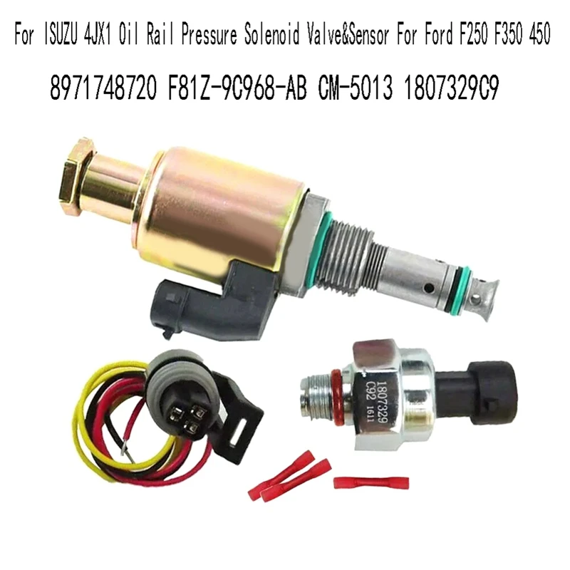 For ISUZU 4JX1 Oil Rail Pressure Solenoid Valve&Sensor Parts For Ford F250 F350 450 8971748720 F81Z-9C968-AB CM-5013 1807329C9