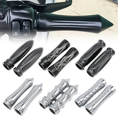 Empuñaduras de manillar de llama para motocicleta, 1 ""o 7/8"", para Harley, Honda, Kawasaki, Suzuki, Yamaha, Cruiser, Chopper, personalizadas