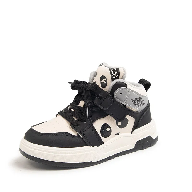 Children Panda Shoe Casual Sneaker for Boy Kid Shoe for Girl Board Shoe Plush Shoe Anti-Slippery High Top Shoe Tenis De Mujerr