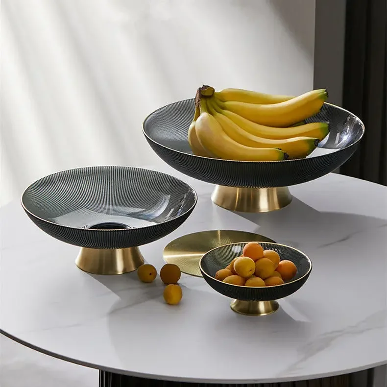 

Ваза для фруктов в скандинавском стиле INS - легкая роскошная стеклянная тарелка для конфет для журнального столика, современный декор гостиной