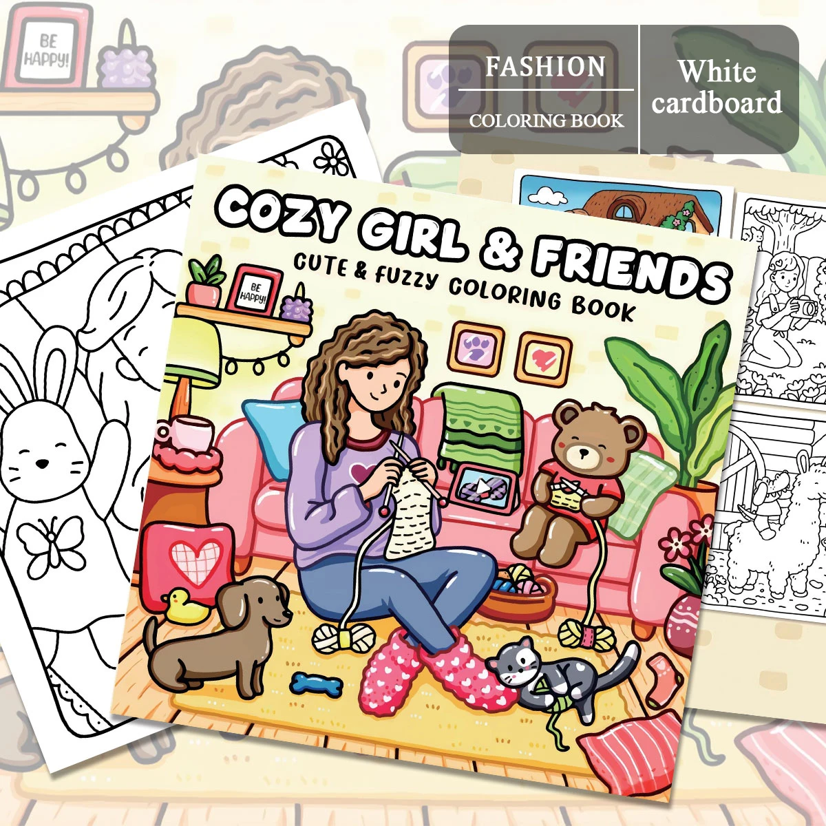 Relaxing coloring books, daily scenes creation, parent-child DIY painting books.