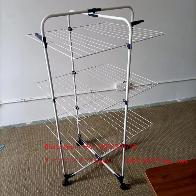 Floor Drying Rack Multifunctional Three-layer Towel Rack Folding Wing Hanger Tower Drying Rack