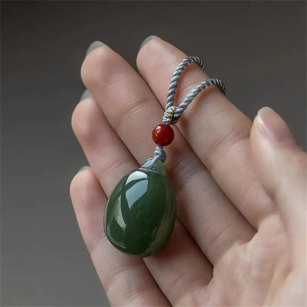 Natural Hotan Jasper Old Pit Material Without Incident Brand Pendant Necklace For Men And Women