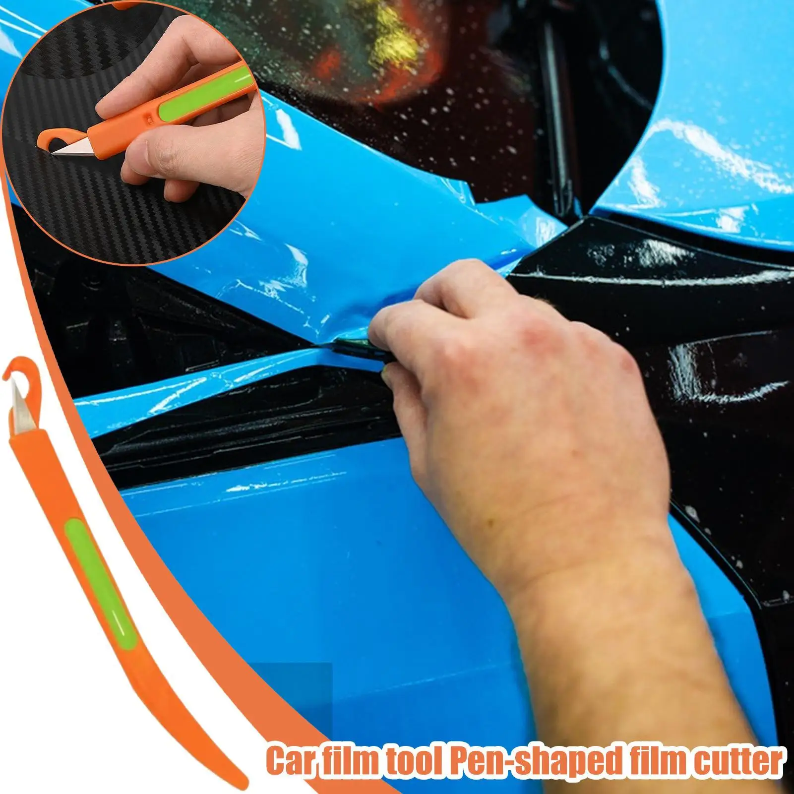 Alat Pemotong Bungkus Mobil Alat Pemotong Keselamatan Otomotif Pemotong Pena Magnetik Serbaguna untuk Paket Film Pembungkus Mobil Stiker Pintu Dinding