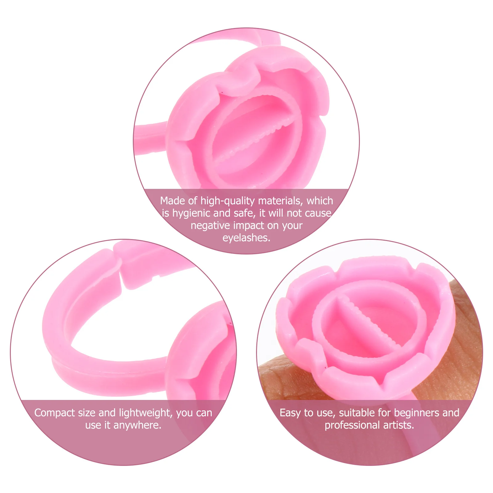 

100Pcs Eyelash Extension Glue Ring High Quality Safe Lash Glue Cup DIY Home Use Tattoos Pigment Ring Ink Cup Holder