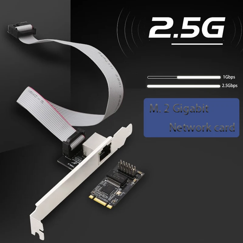 RJ45 LAN Adapter high-speed M. 2 2.5G gigabit network card 2500Mbps M.2 B-Key M-key to RJ45 gaming adaptive Fast Ethernet for PC