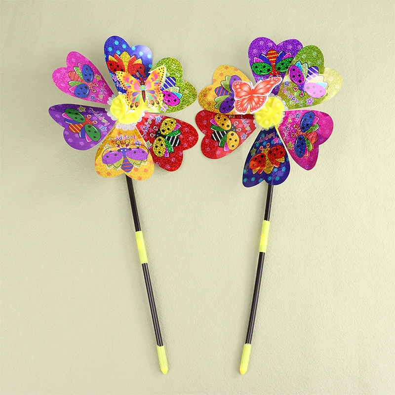 1Pc Colorful Sequin Windmill Cartoon Animal 3D Pinwheel Home Garden Decoration Wind Spinner Whirligig Yard Decor Outdoor Kid Toy - view 5