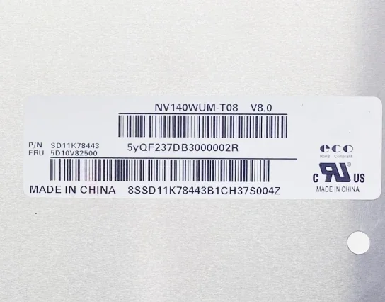NV140WUM-T08 V8.0 Tela LCD para laptop com painel de substituição de matriz de 14 polegadas