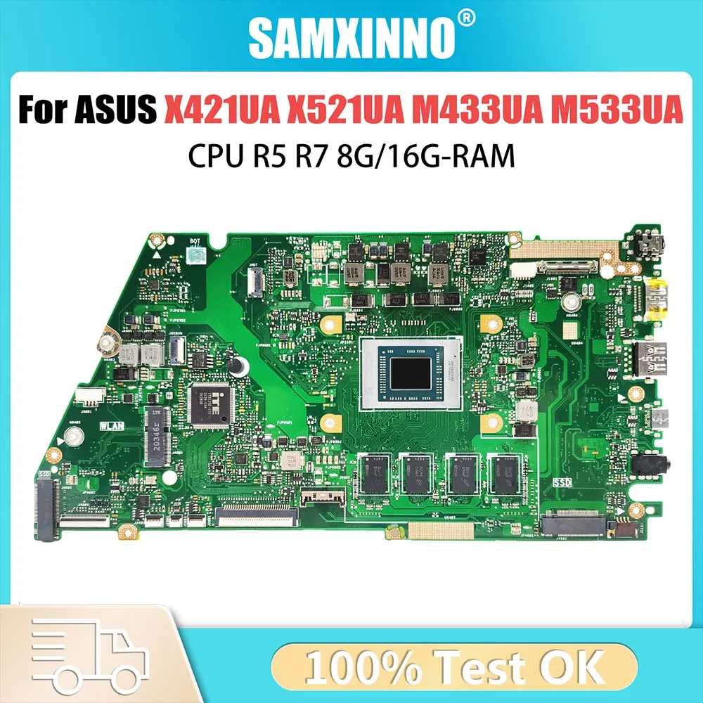 

X421UA Laptop Motherboard For Asus Vivo Book X421UA X521UA M433UA M533UA X421UAY Notebook Mainboard with CPU R5 R7 8G/16G-RAM