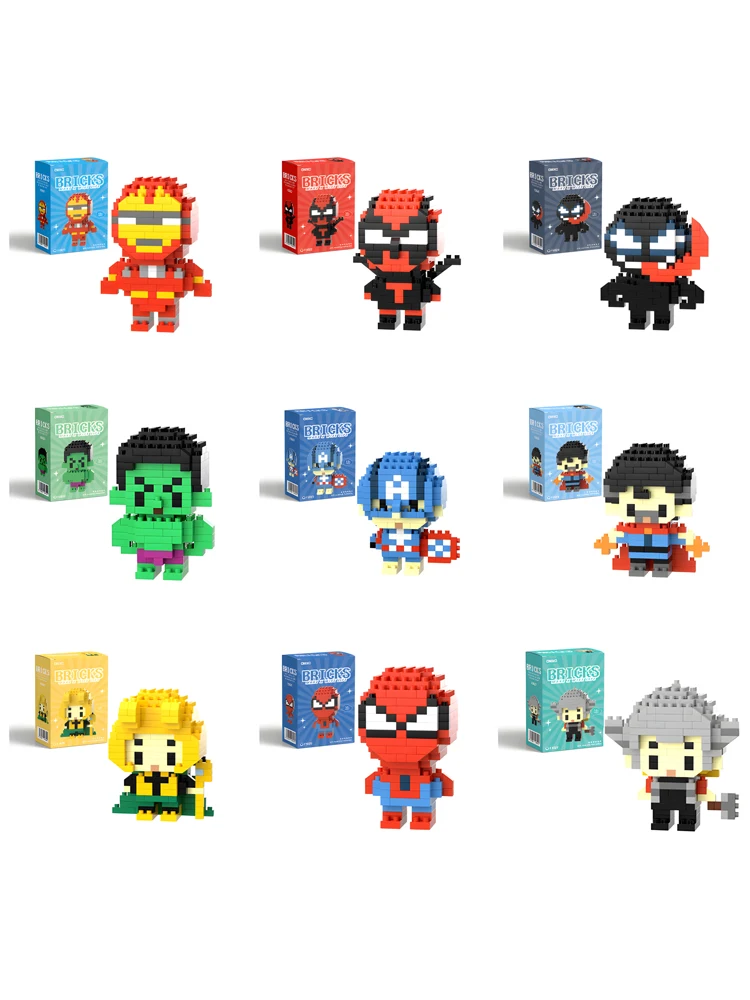 Marval Legends lega Deadpool Spider Man Bausteine Iron Man Cartoon Charakter baustein Spielzeug Für Kinder Geschenke