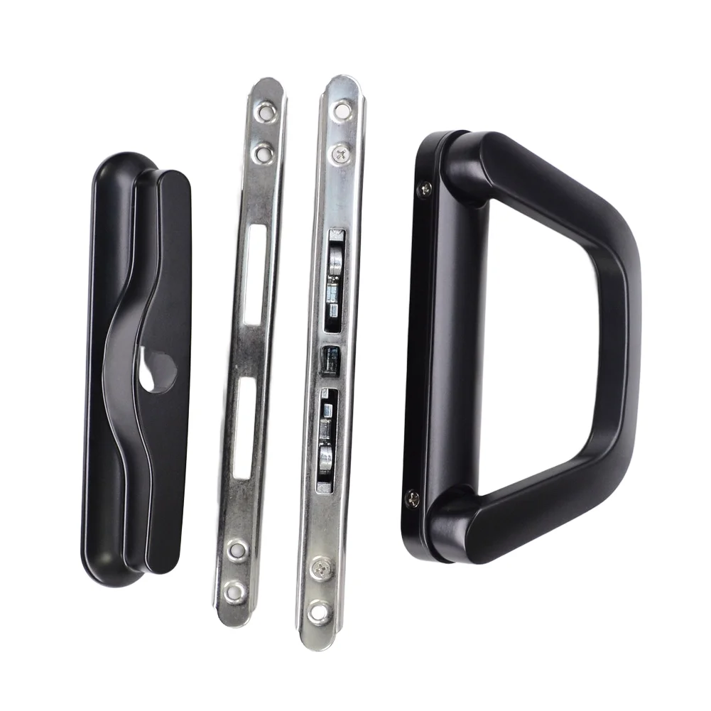 176x88x124mm Sliding Door Lock Zinc Alloy Handle Surface- Mount Key Box Mechanism Black White Finish Balcony Patio Hardware Tool